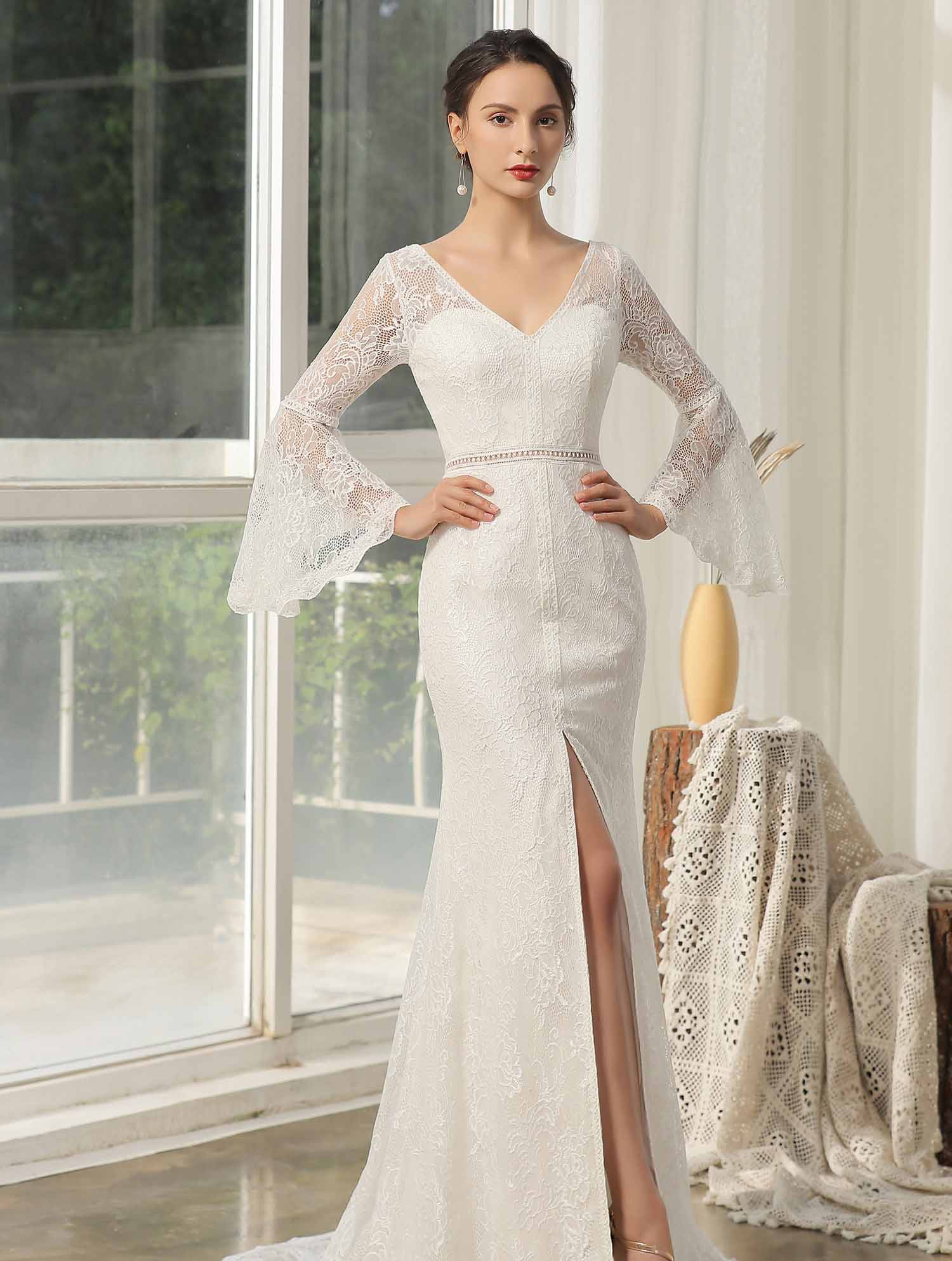 Split Bridal Gown